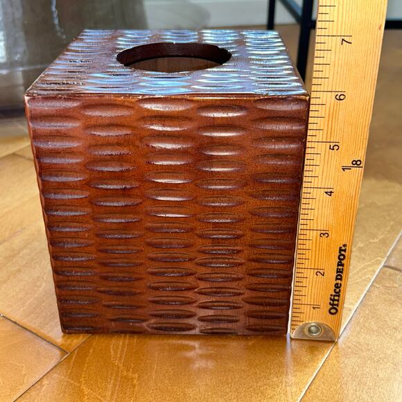 African Queen carved Solid Wood Tissue Box Linens-n-things - Picture 8 of 9